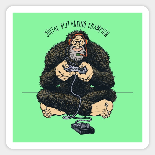 Bigfoot Social Distancing Champion Sticker by stayfrostybro